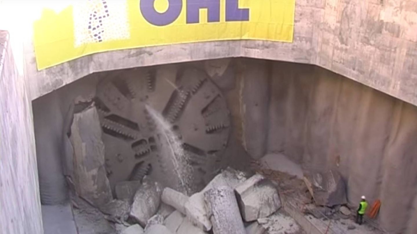 La tuneladora, trabajando en el túnel de Cercanías de Móstoles y Navalcarnero.