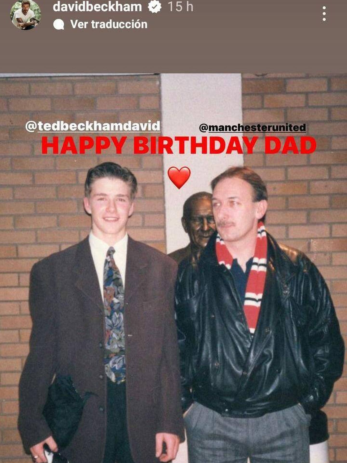 Fotografía con la que David Beckham ha felicitado el cumpleaños a su padre. (Instagram/@davidbeckham)