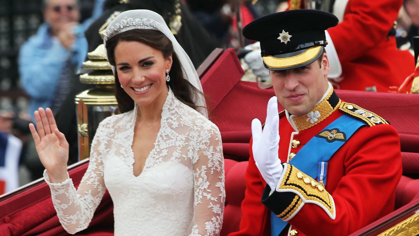 El príncipe Guillermo y Kate Middleton, el día de su boda. (Getty)