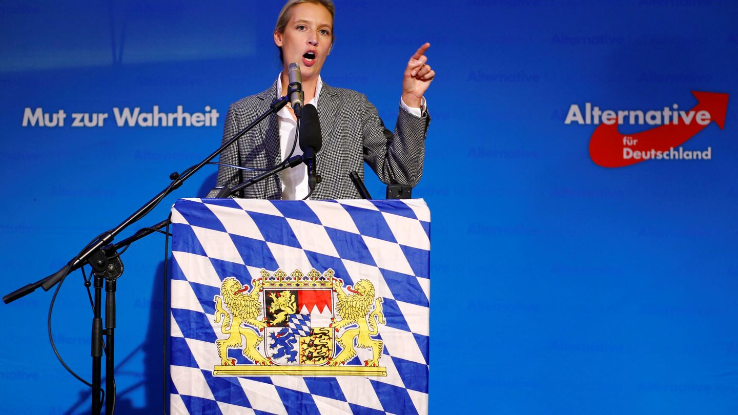 Alice Weidel durante una comparecencia tras conocerse los resultados en las elecciones de Baviera, el 14 de octubre de 2018. (Reuters)