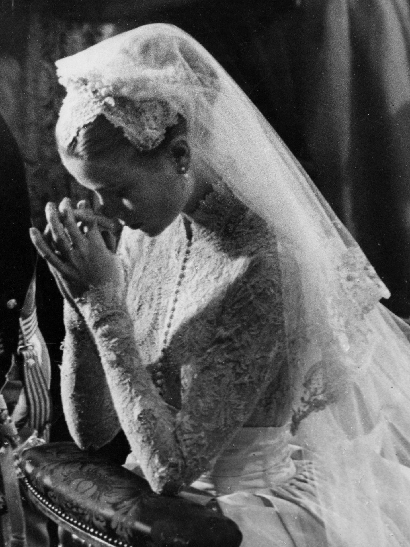 Grace Kelly, el día de su boda. (Cordon Press)