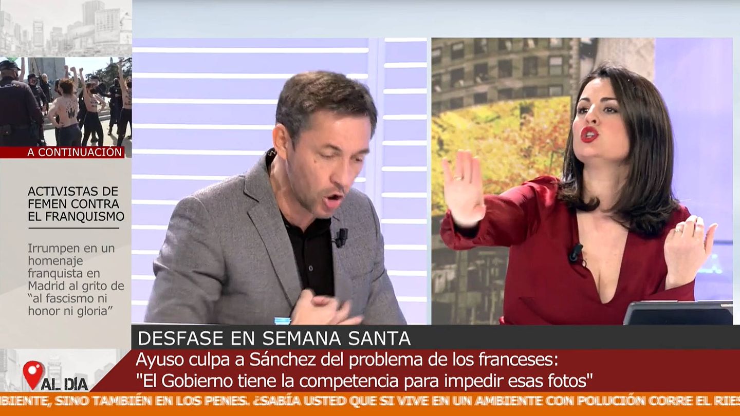 Ketty Garat se enfrenta a Javier Ruiz. (Mediaset)