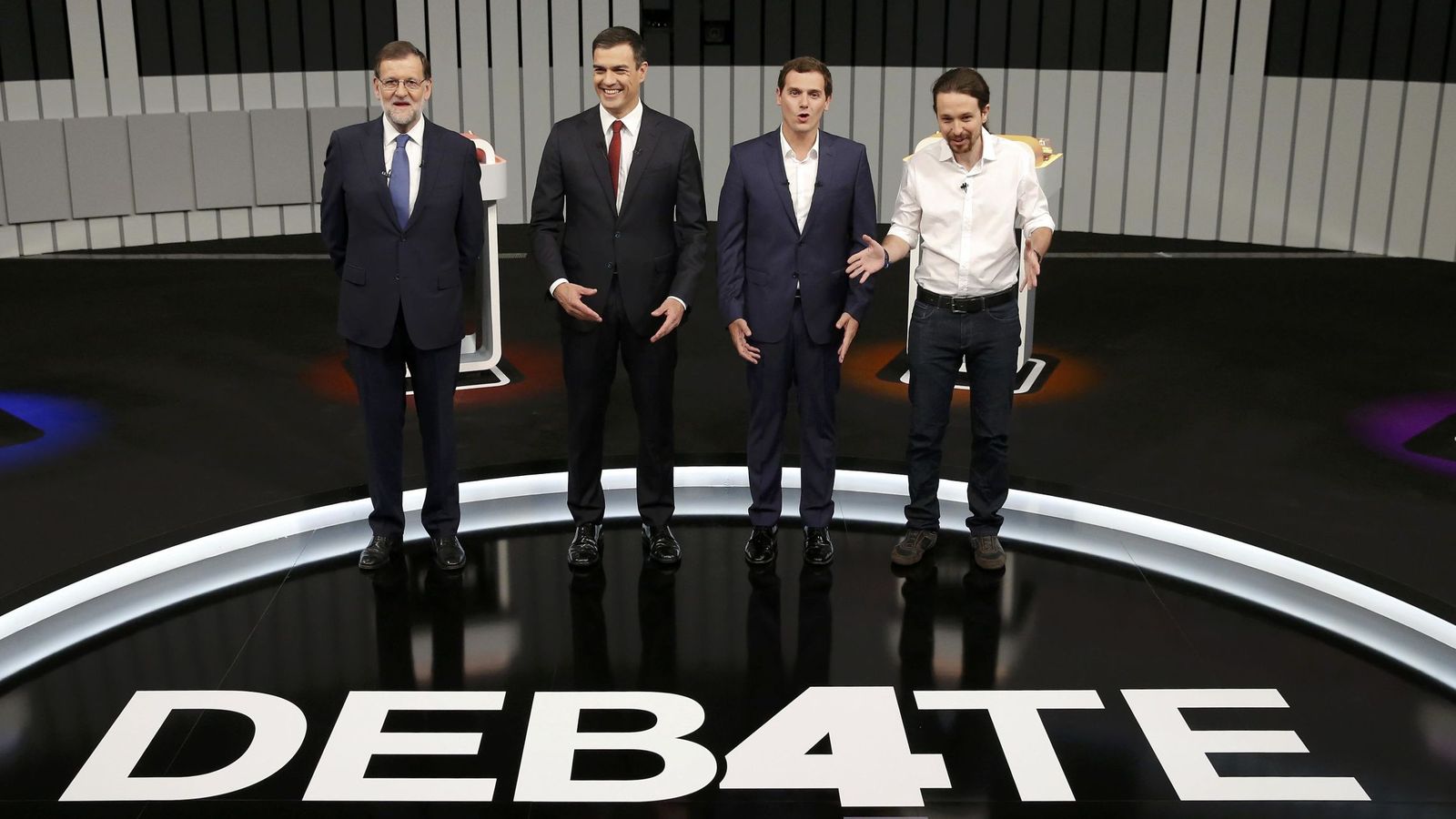Foto: Los líderes Mariano Rajoy, Pedro Sánchez, Albert Rivera y Pablo Iglesias. (Reuters)