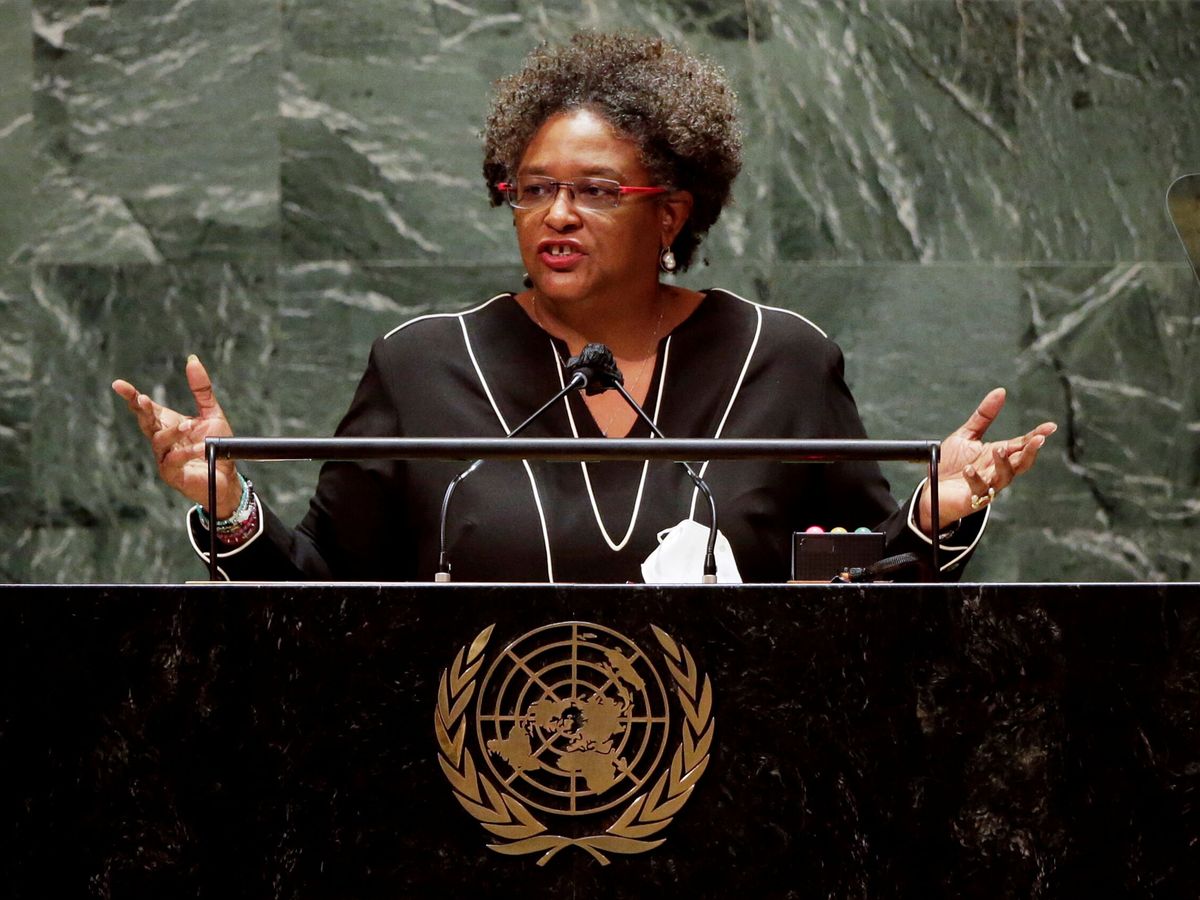 Foto: La primera ministra de Barbados, Mia Mottley (Reuters/John Angelillo)