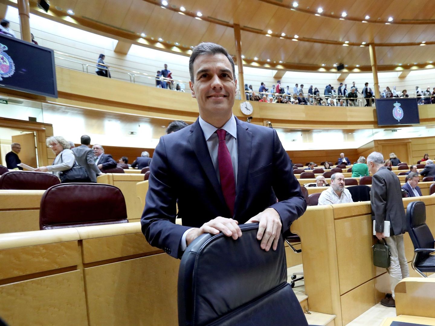 Pedro Sánchez, el pasado 19 de febrero en el pleno del Senado. (EFE)