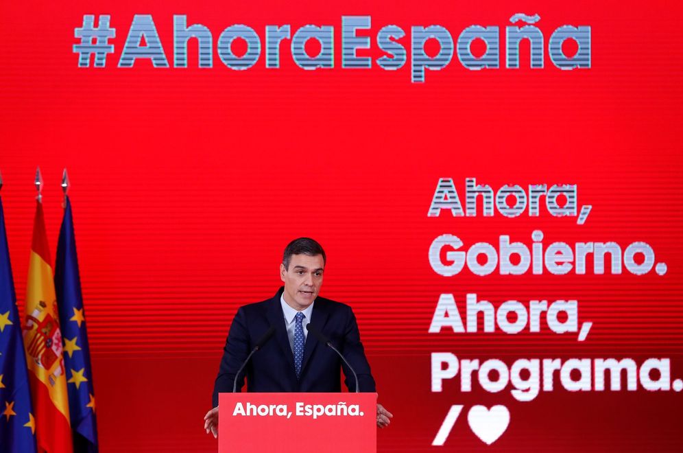 Foto: Pedro Sánchez, este 7 de octubre en el Espacio Rastro, en Madrid, durante la presentación del adelanto del programa del PSOE. (EFE)