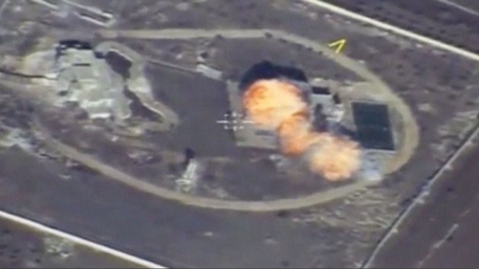 Foto: Captura de pantalla del video de un bombardeo de un dron ruso en un lugar no determinado de Siria, el 17 de noviembre de 2016 (Reuters)