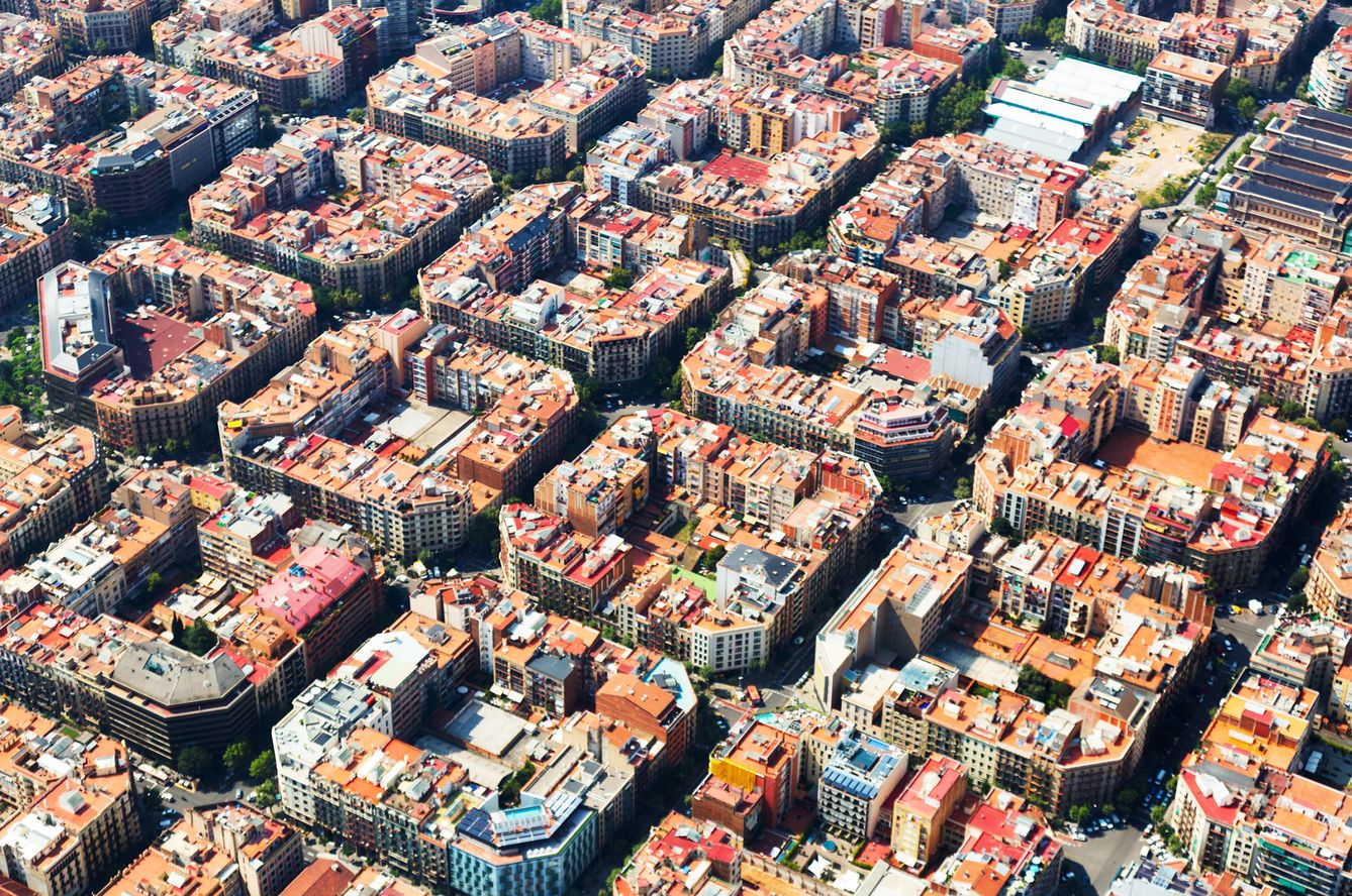 Vista aérea del ensanche barcelonés. 