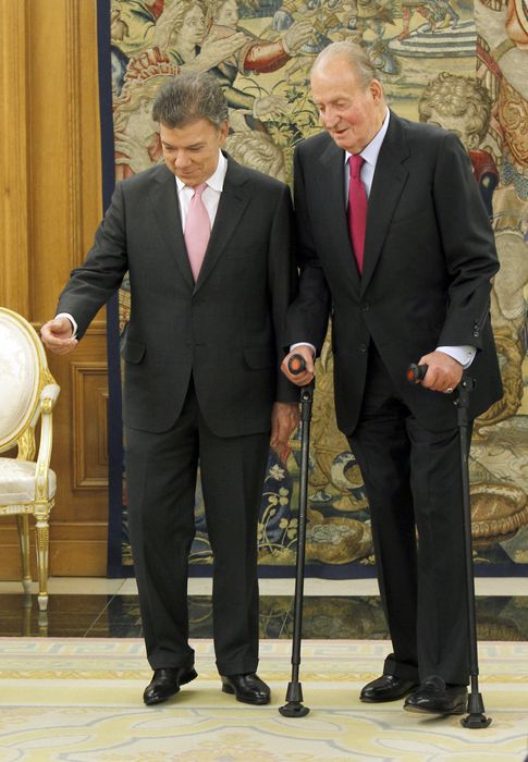 Foto: El Rey Juan Carlos con el Presidente de la República de Colombia Juan Manuel Santos Calderón en enero de 2014 (Gtres)