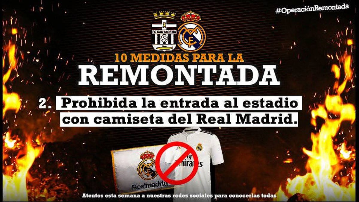 La polémica broma del Cartagena a los aficionados del Real Madrid