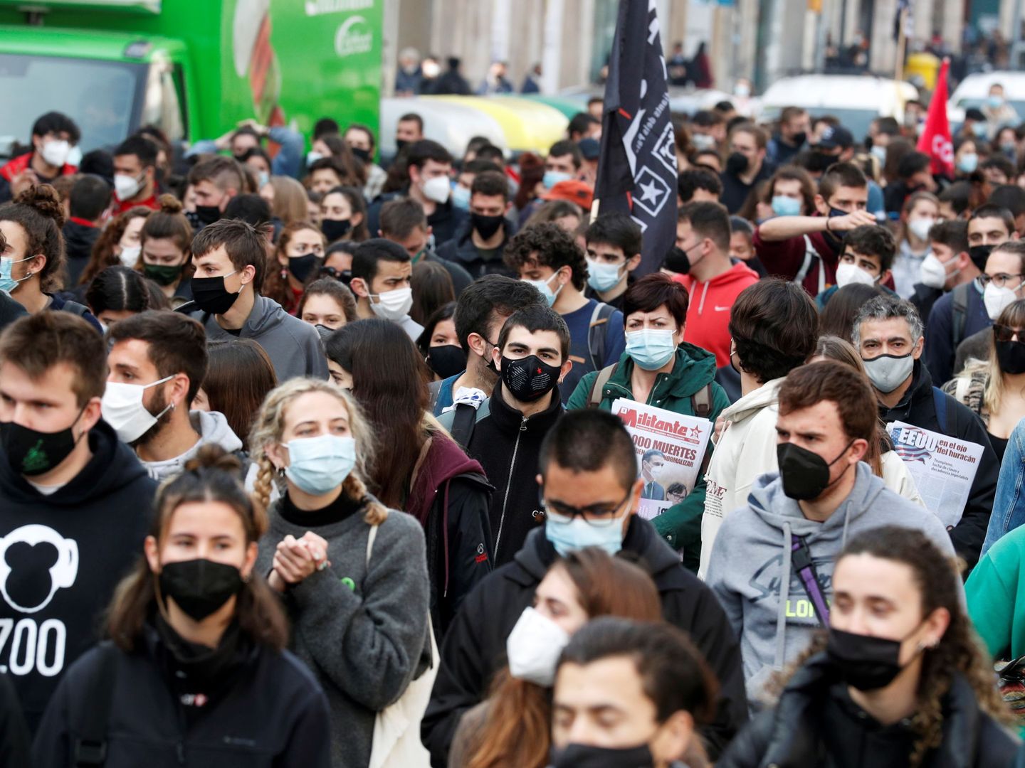 Protesta en Barcelona en apoyo a Hasél. (Reuters) 