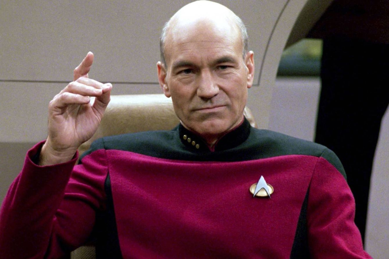 Patrick Stewars como Jean-Luc Picard en 'Star Trek: Nueva generación'. (CBS)