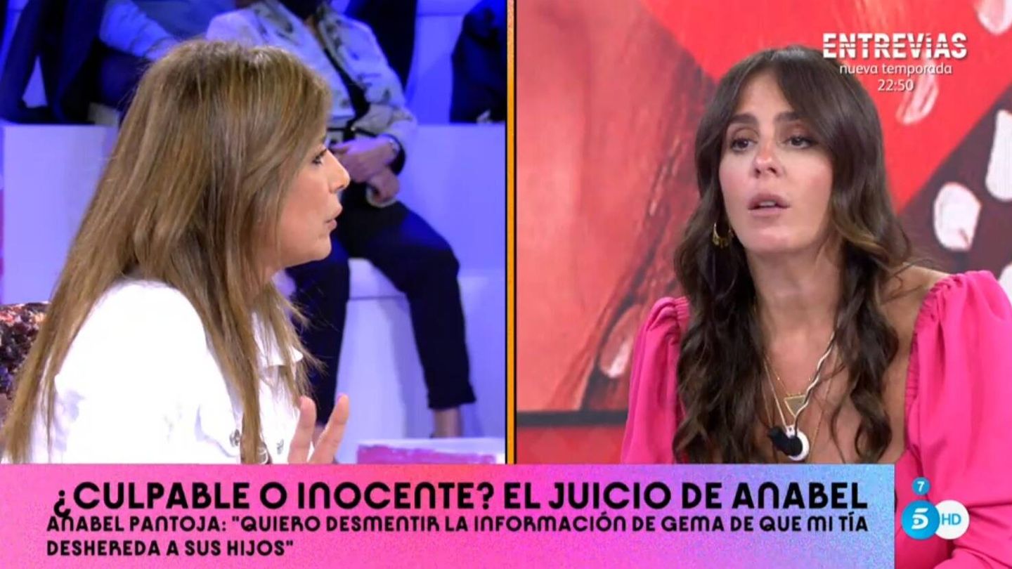 Gema López y Anabel Pantoja discuten en 'Sálvame'. (Mediaset España)