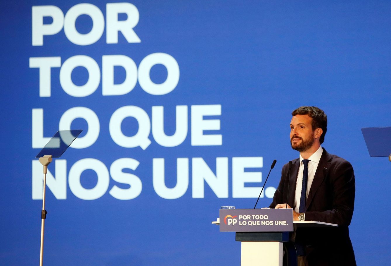 Pablo Casado, durante su intervención en la XXIV Unión Interparlamentaria de los populares. (EFE)