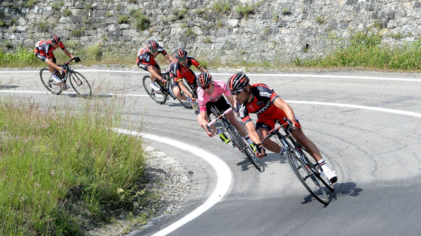 Samuel Sánchez y Cadel Evans durante una etapa del Giro (Imago).