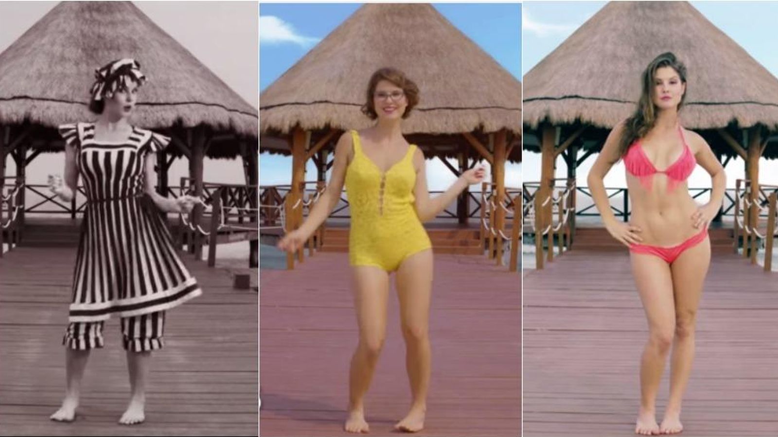 Foto: Evolución del bikini (YouTube/Breathless Resorts & Spa)