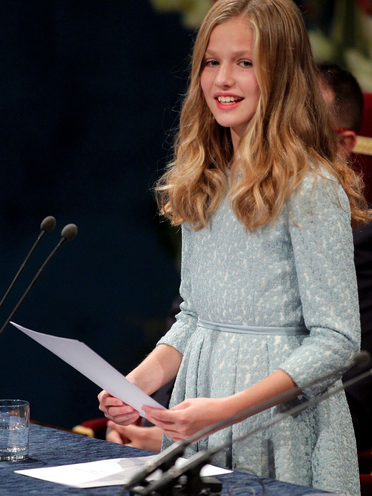 La princesa Leonor, pronunciando su discurso durante la ceremonia de entrega de los Premios Princesa de Asturias 2019. (EFE)