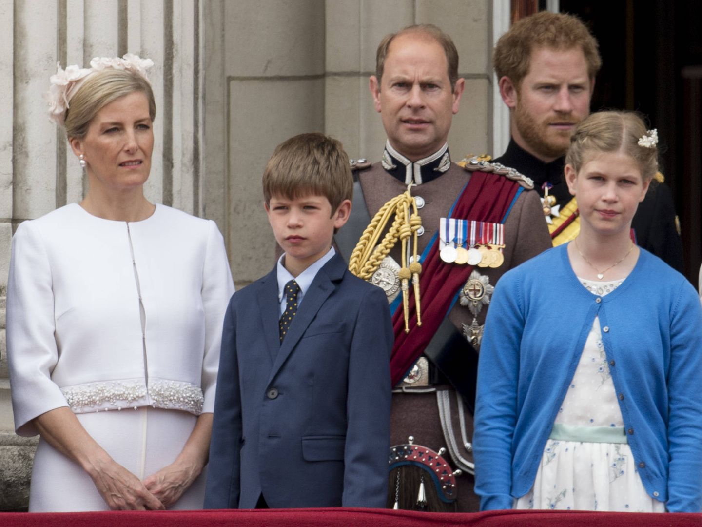 La familia de los condes de Wessex, en el Trooping the Colour de 2016. (Gtres)