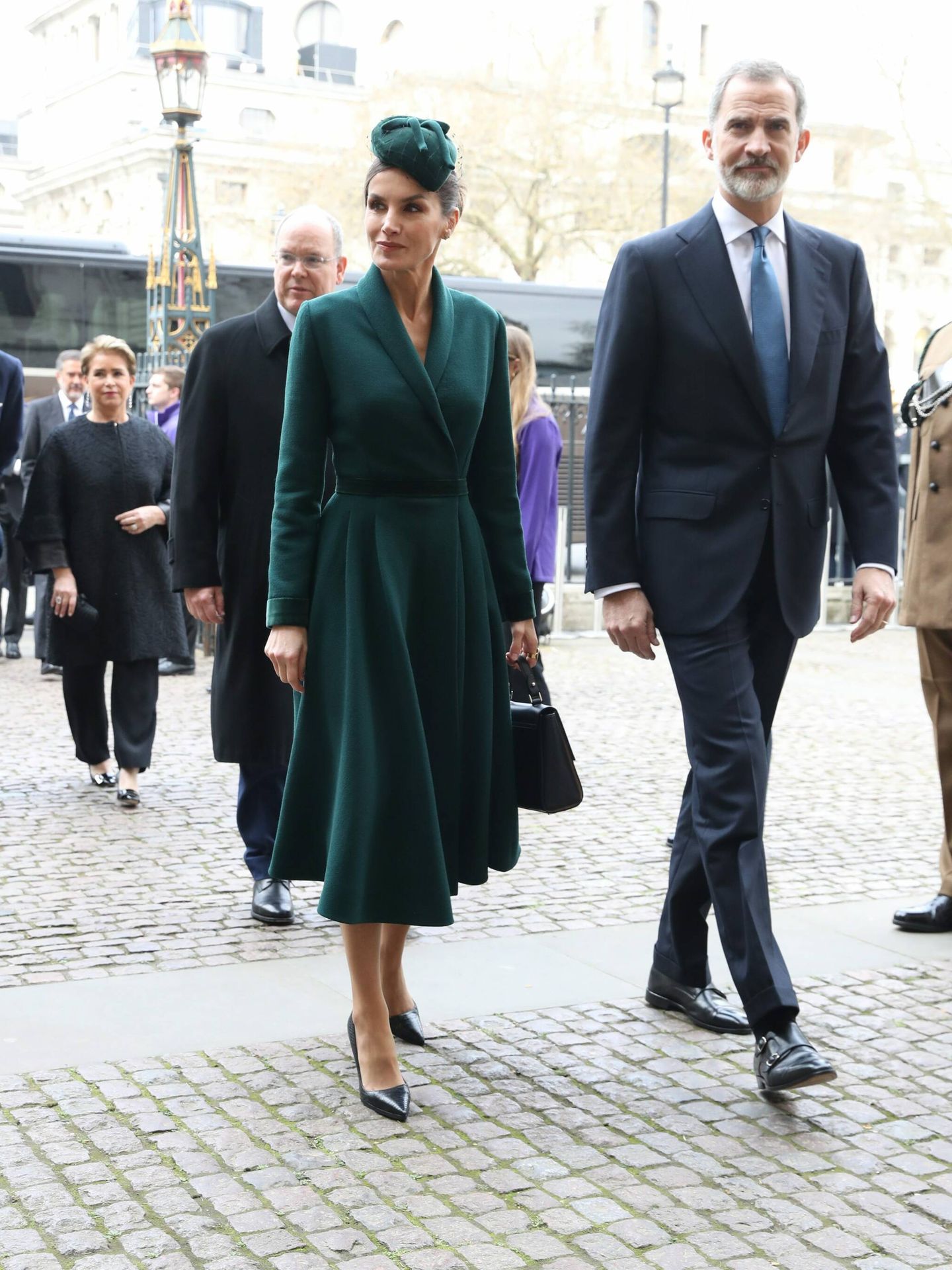 Los Reyes, a su llegada a Westminster. (CP)