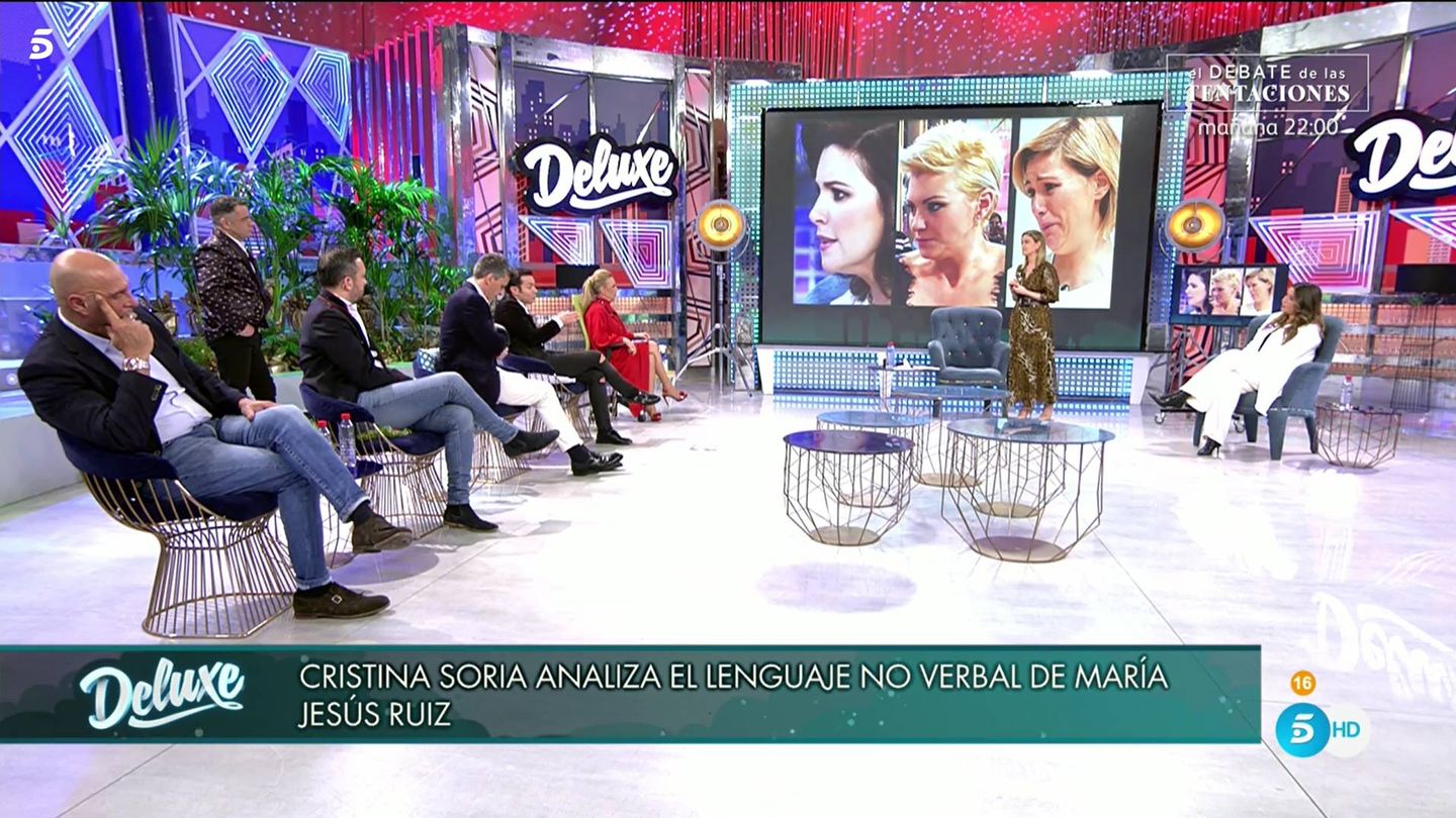 Kiko Matamoros y Cristina Soria, en el 'Deluxe'. (Mediaset)