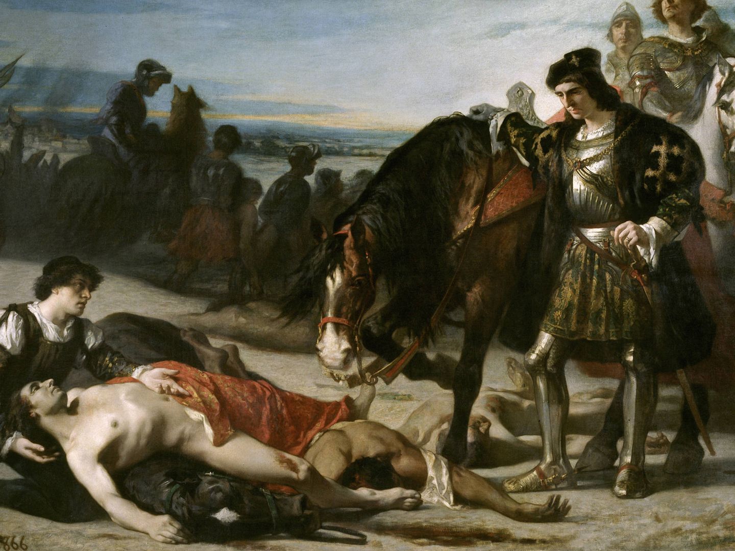 'El Gran Capitán Contemplando el cadáver del Duque de Nemours' - José Casado del Alisal (1866)