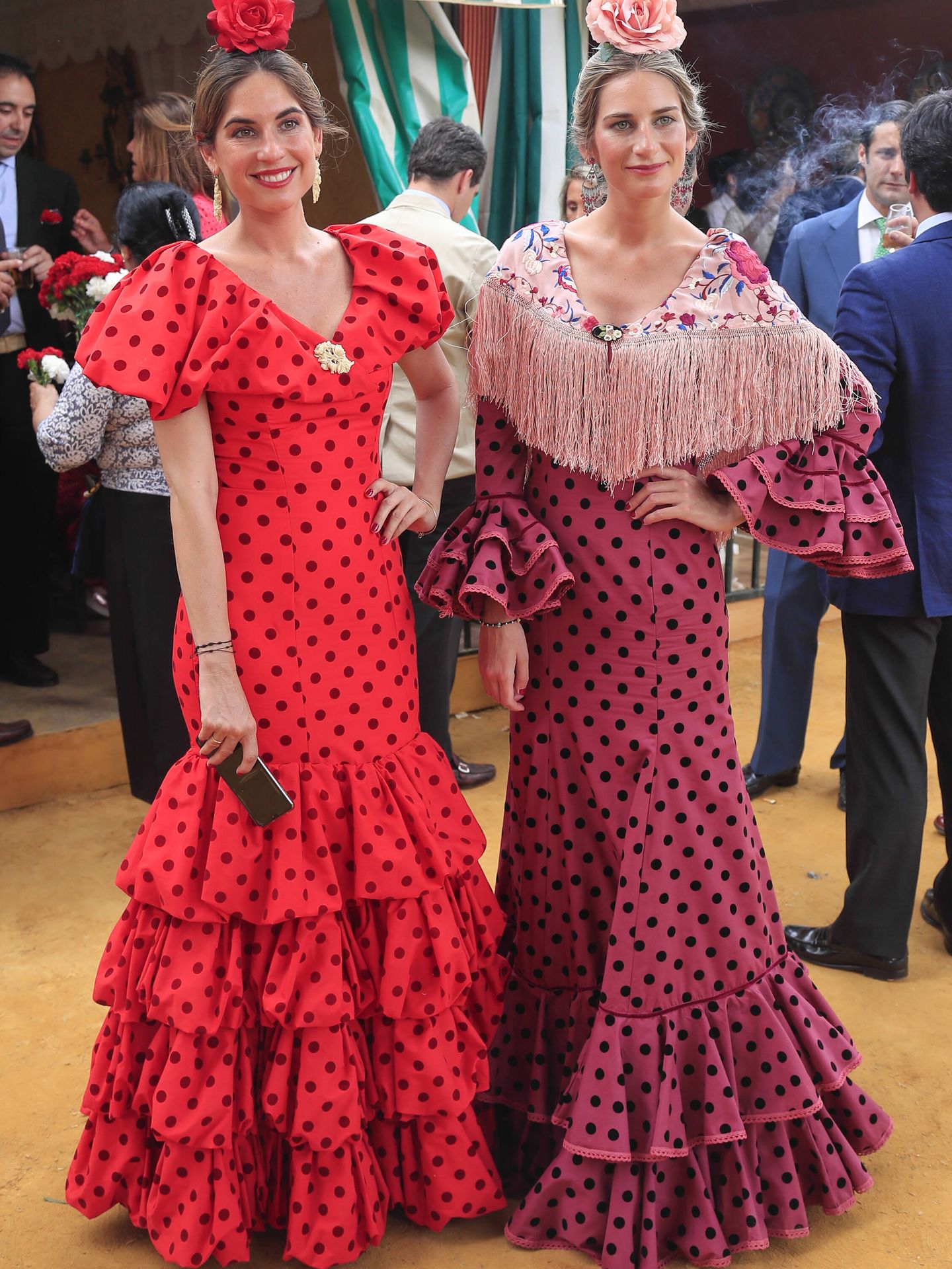 Lourdes y Sibi Montes, en la Feria de Sevilla. (Gtres)