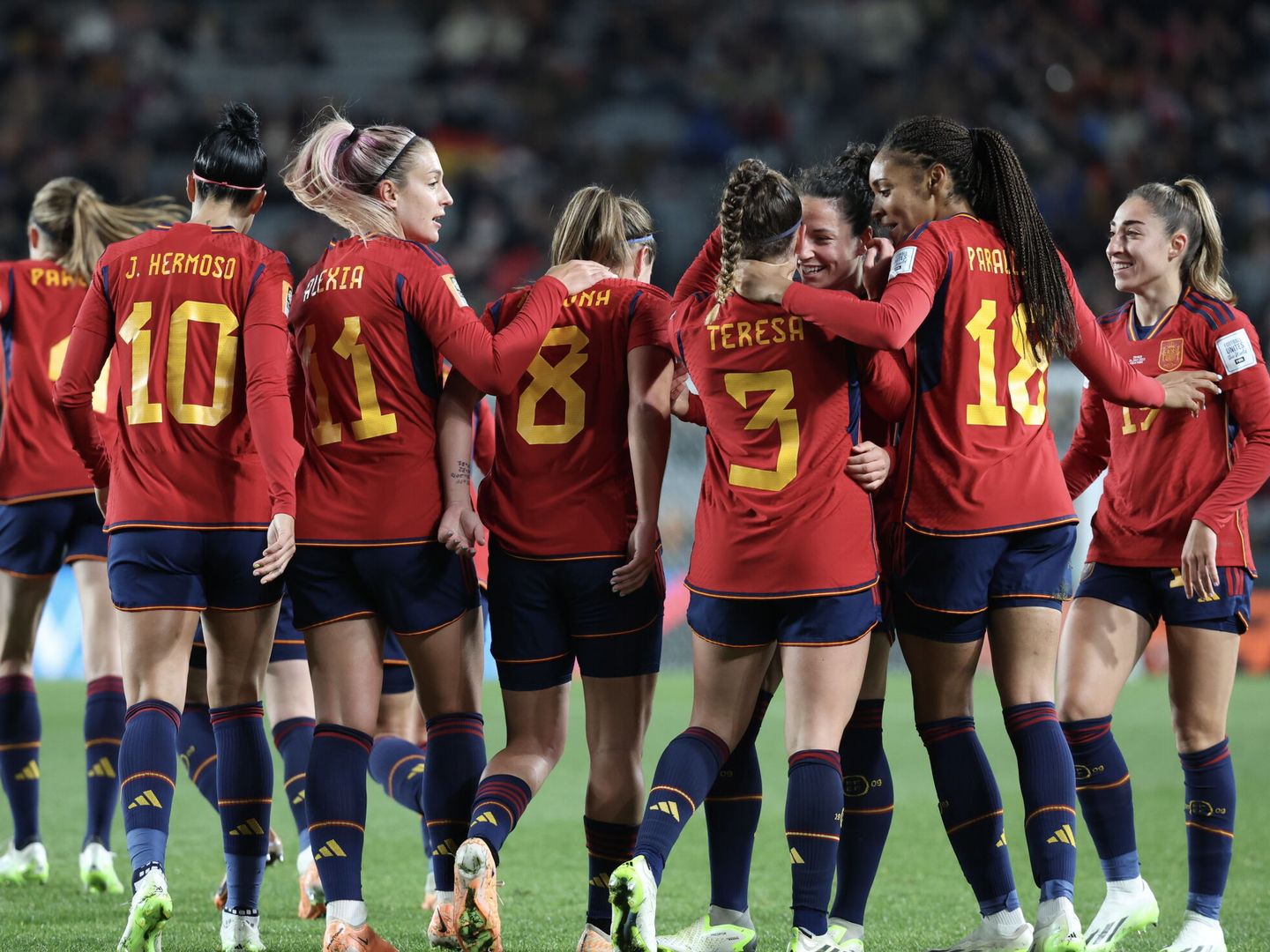 La Selección femenina celebra un gol en el Mundial. (EFE/EPA/How Hwee Young)