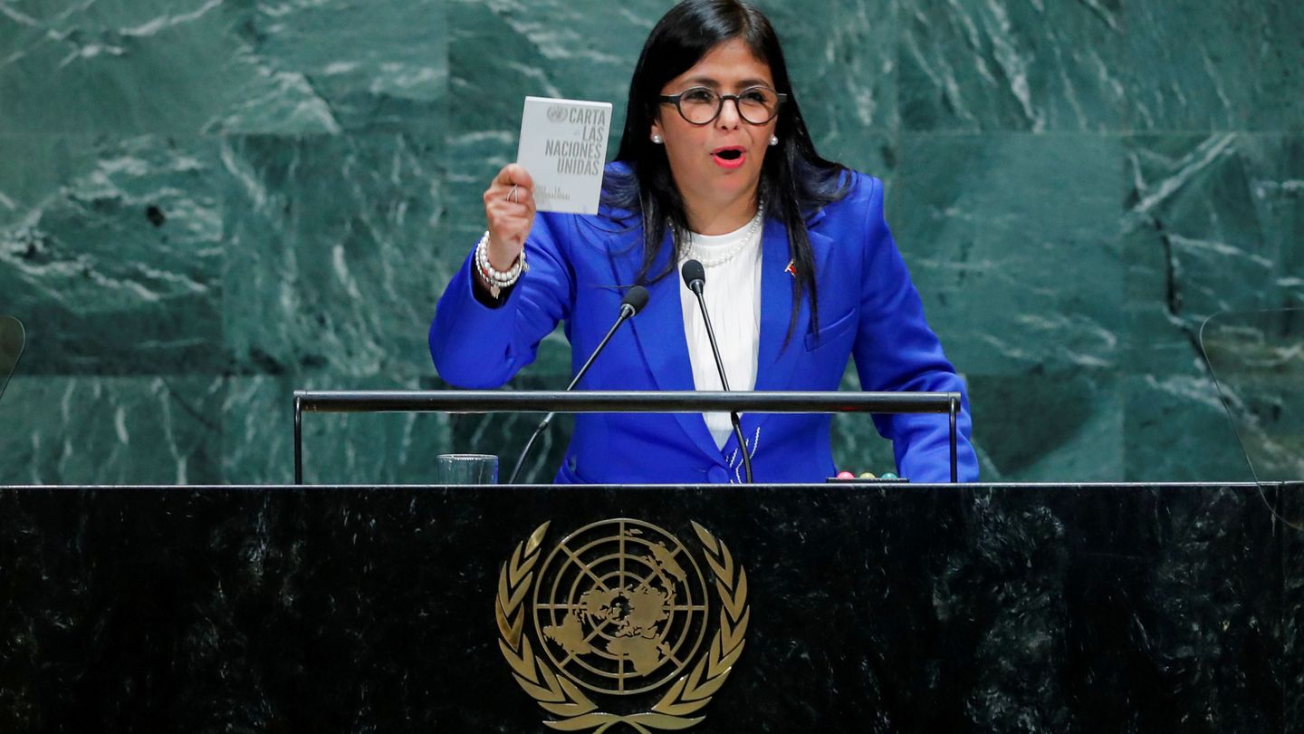 Delcy Rodriguez en la sede de Nueva York de Naciones Unidas el pasado 27 de septiembre. (Reuters)