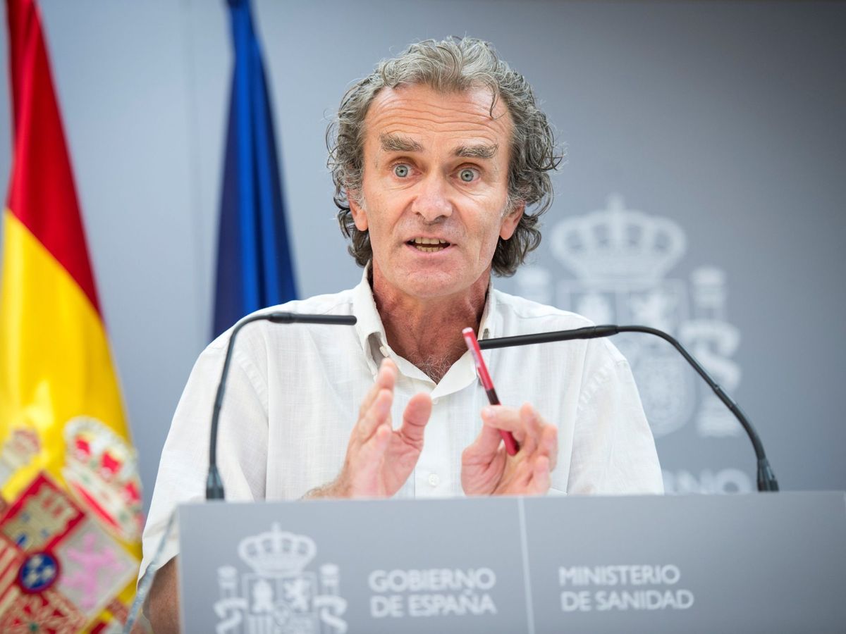 Foto: Fernando Simón, durante la rueda de prensa de este jueves en el Ministerio de Sanidad. (EFE)