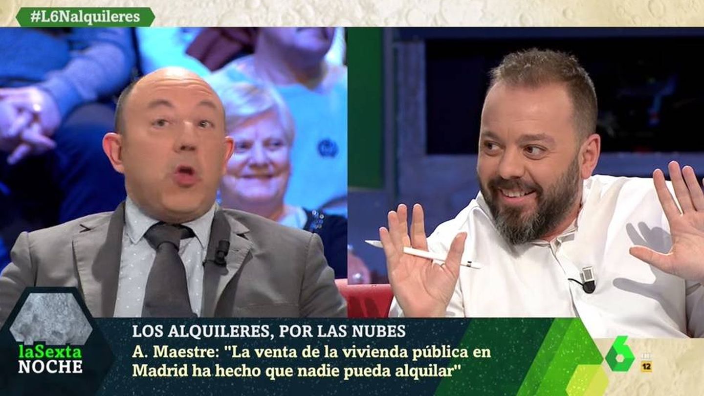 Bernardos y Maestre discutiendo en 'La Sexta noche'. (Atresmedia).