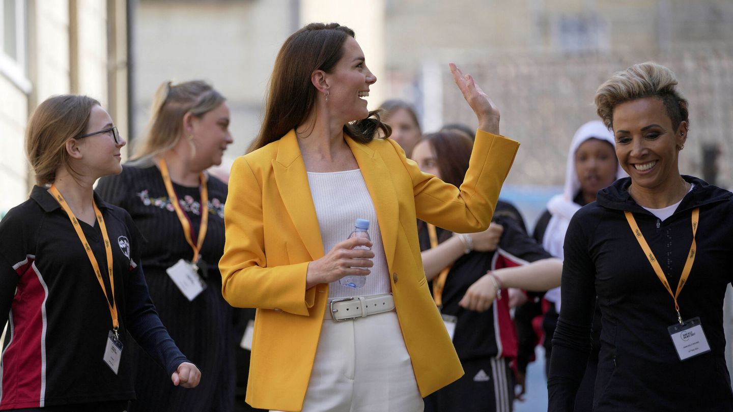 La princesa de Gales visitando la Fundación Dame Kelly Holmes Trust, en Bath. (Reuters)