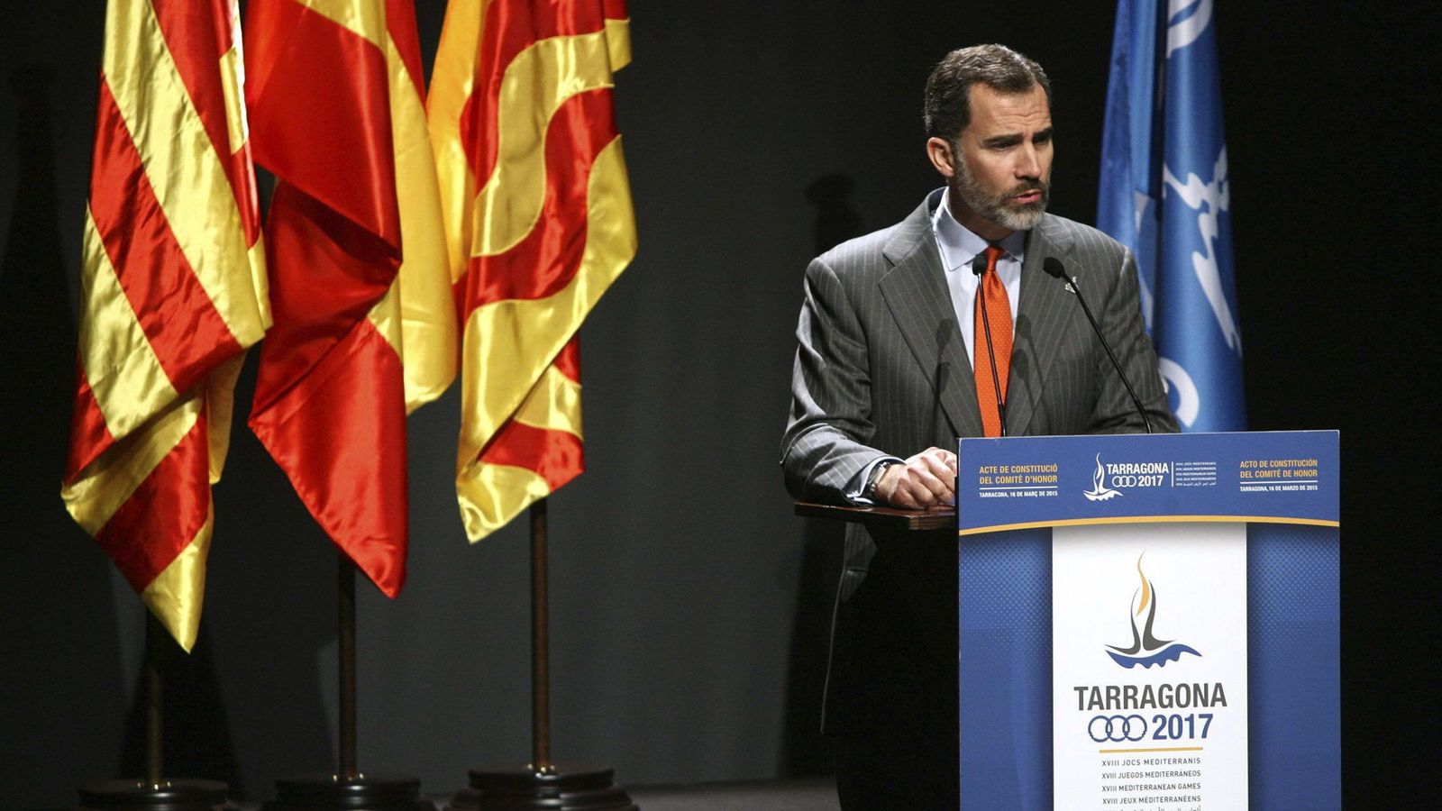 Foto: El Rey habla en la presentación de los Juegos del Mediterráneo 