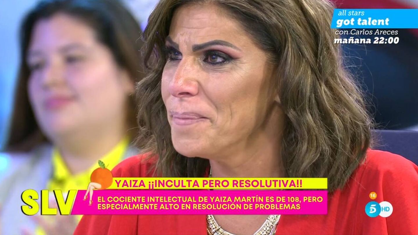 Yaiza Martín llorando en 'Sálvame'. (Mediaset)