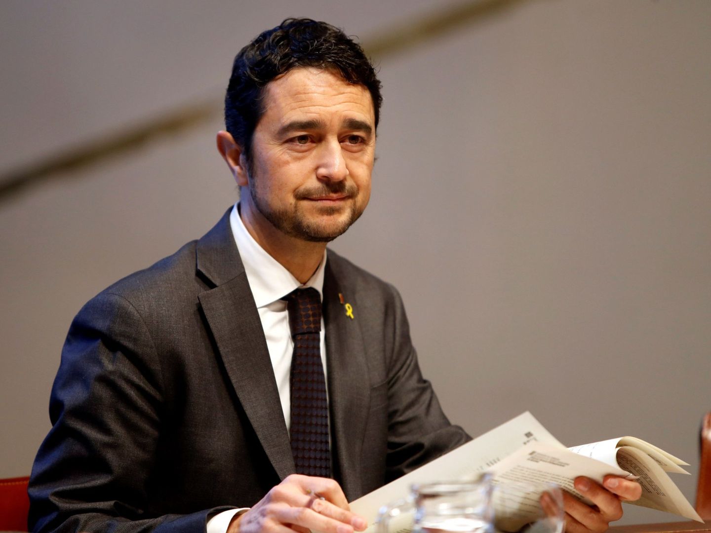 El conseller de Territorio y Sostenibilidad , Damià Calvet, durante una reunión semanal gobierno catalán. (Foto: EFE)