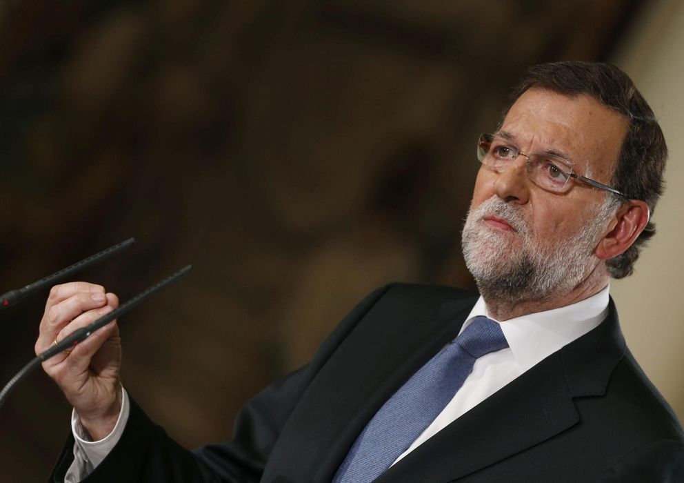 Foto: El presidente del Gobierno, Mariano Rajoy, durante su comparecencia esta mañana (Efe)
