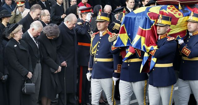 La reina Sofía, en el funeral del rey Miguel I de Rumanía. (EFE)
