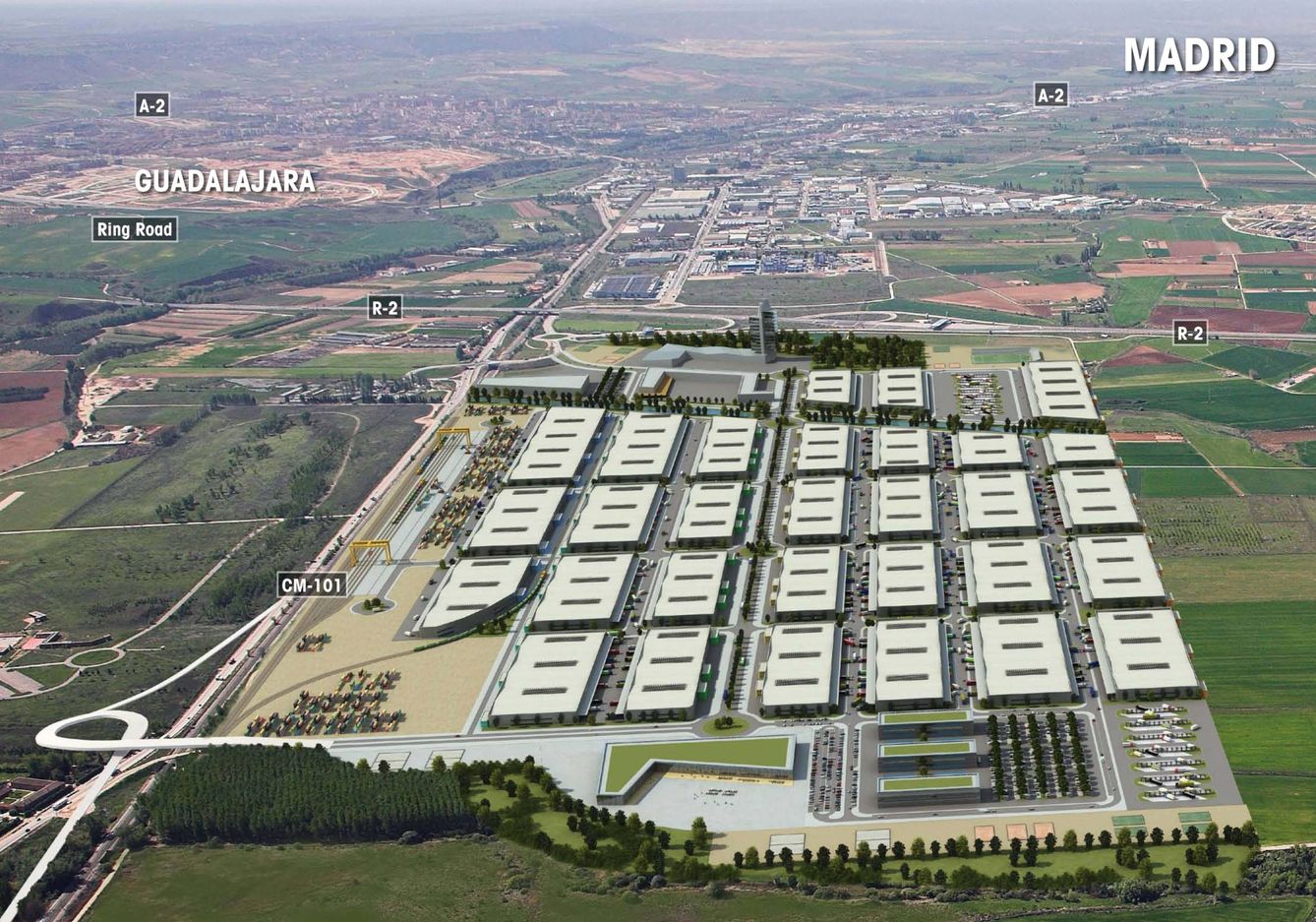 La Ciudad del Transporte ocupará 200 hectáreas entre Guadalajara y Marchamalo.