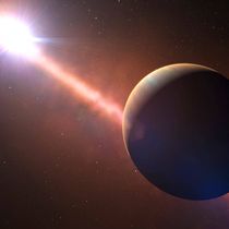 Foto: Representación artística del exoplaneta Beta Pictoris b y su estrella madre. ( ESO / L. Calçada / N. Risinger)