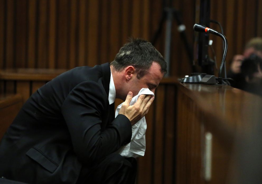 Foto: Oscar Pistorius, durante el juicio por el asesinato de su novia (Gtres).
