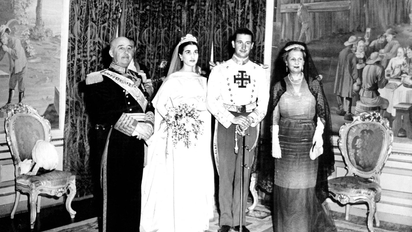 Foto: La boda de Carmen Franco y Cristóbal Martínez-Bordiú. (Cordon Press)