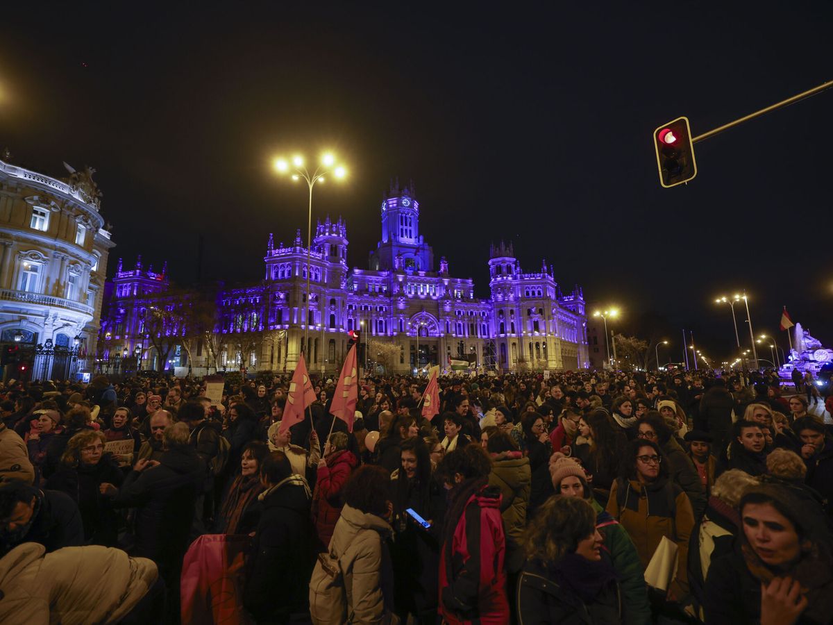 Foto: Miles de mujeres salen a manifestarse en Madrid. (EFE/Juanjo Martín)