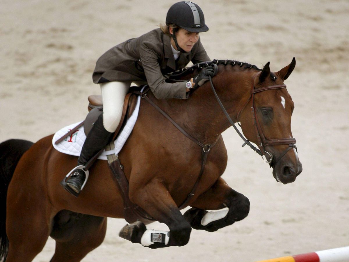 Foto: La infanta Elena, a lomos de un caballo de competición en 2008. (EFE/Alberto Morante)