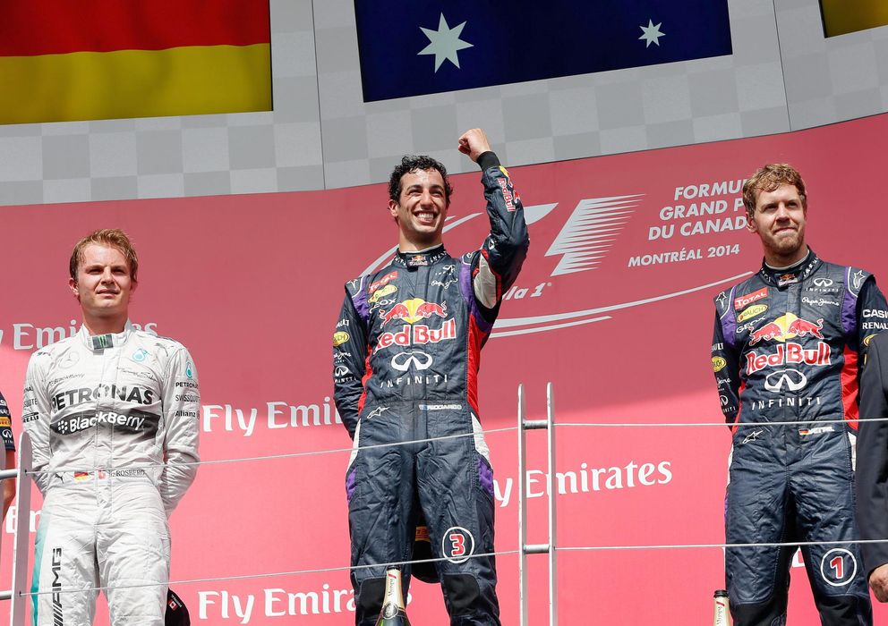 Foto: Ricciardo en el podio de Montreal.