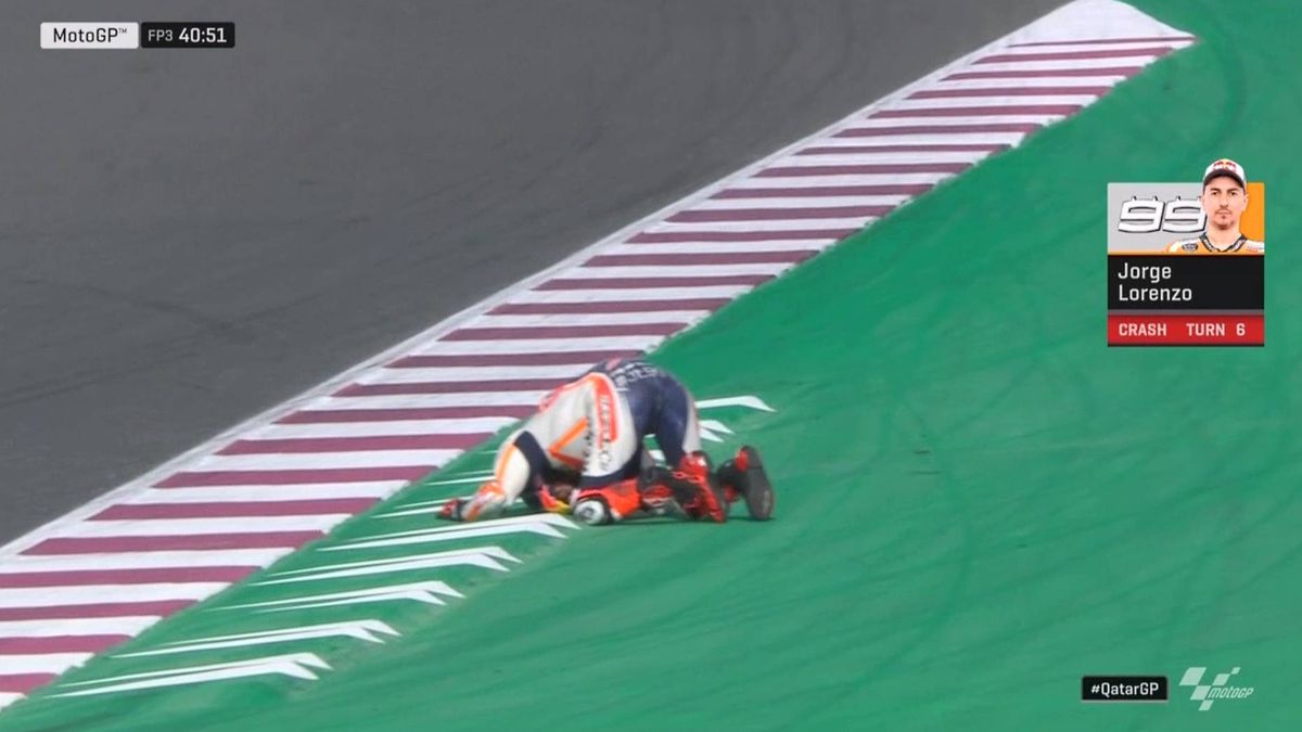 MotoGP: Jorge Lorenzo y su espectacular caída en los terceros libres de Qatar