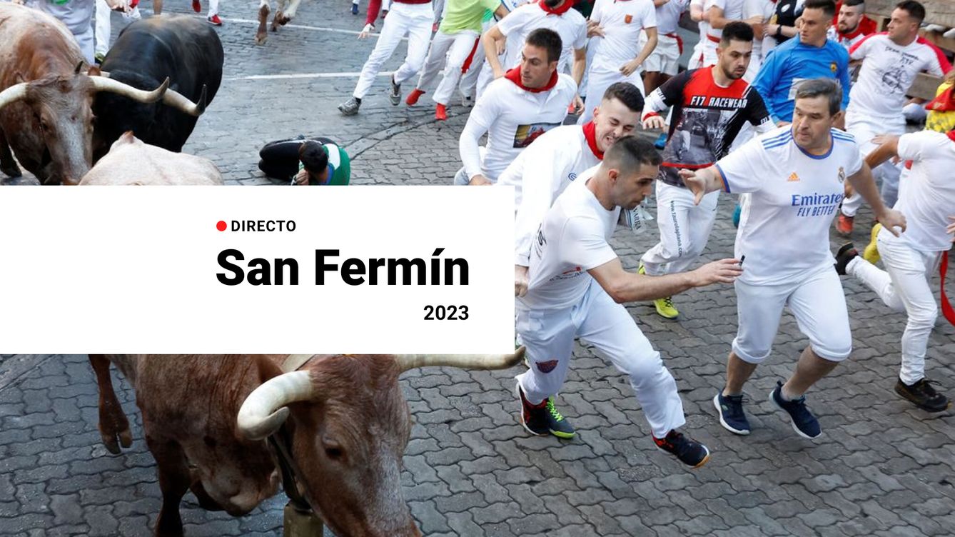 Foto: Primer encierro de San Fermín hoy: vídeo, parte médico y mejores momentos de este 7 de julio
