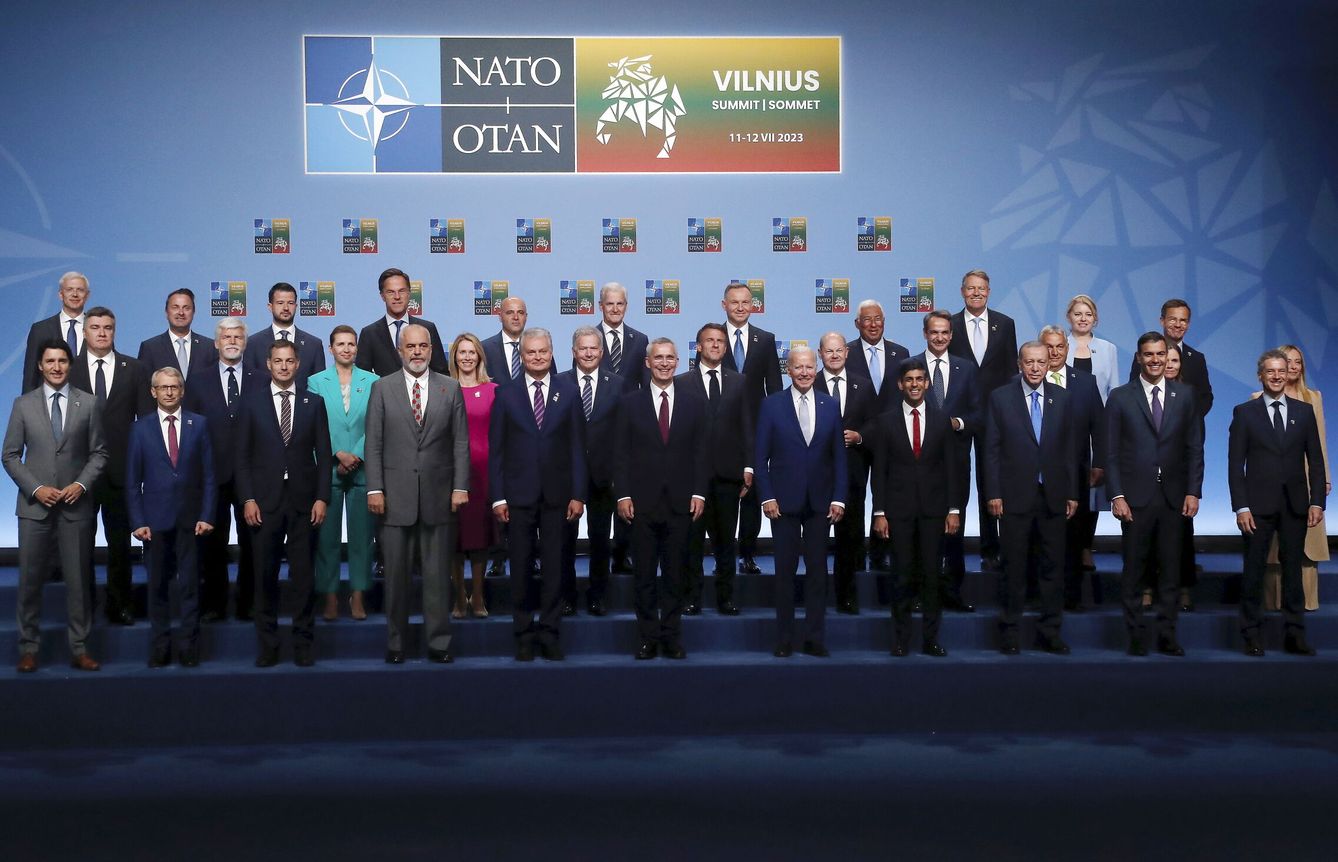 Líderes de la OTAN durante la reunión en Vilna. (EFE)