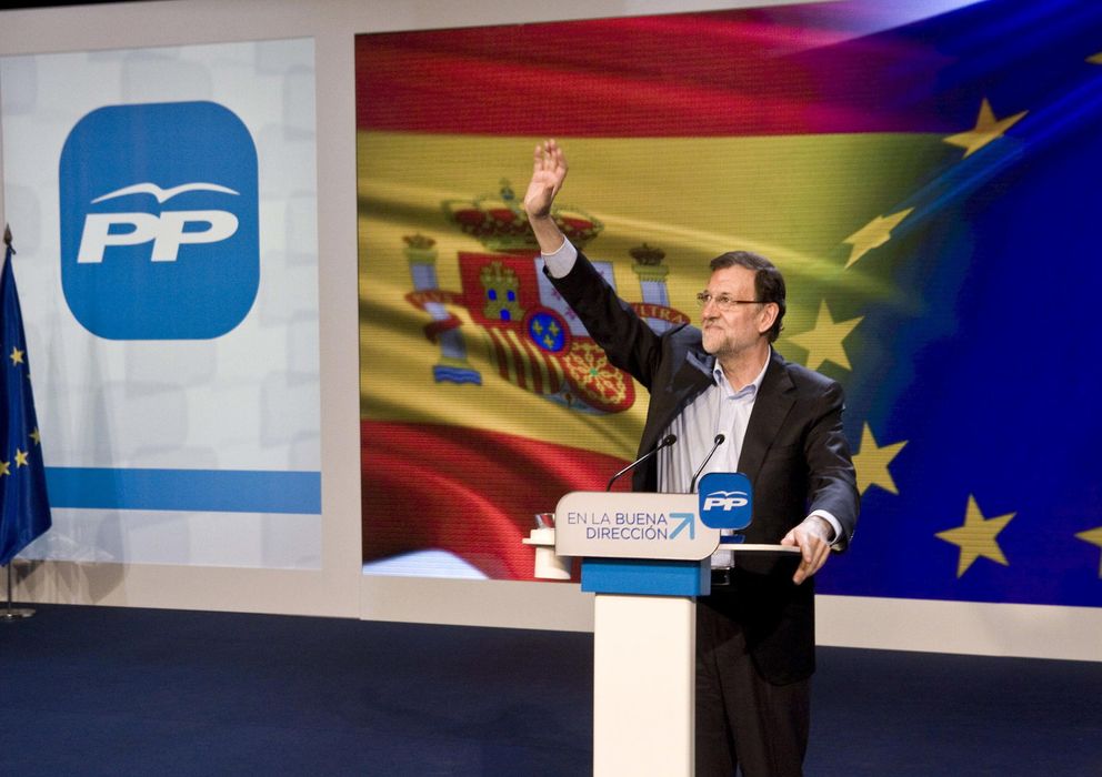 Foto: Rajoy, el pasado sábado, en la presentación oficial de la candidatura del PP a las europeas (EFE)