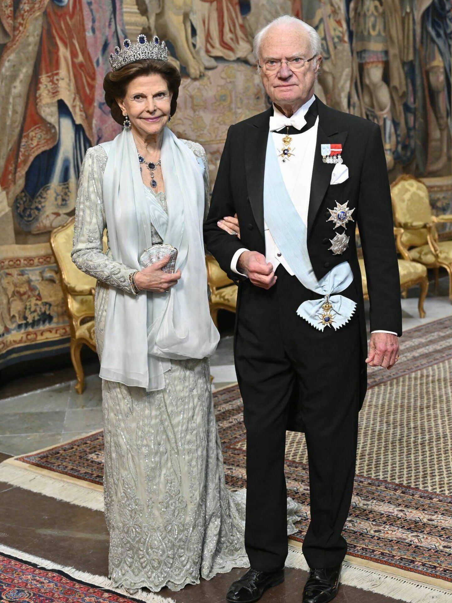 Silvia de Suecia en la cena de gala con los ganadores de los Premios Nobel. (Gtres)