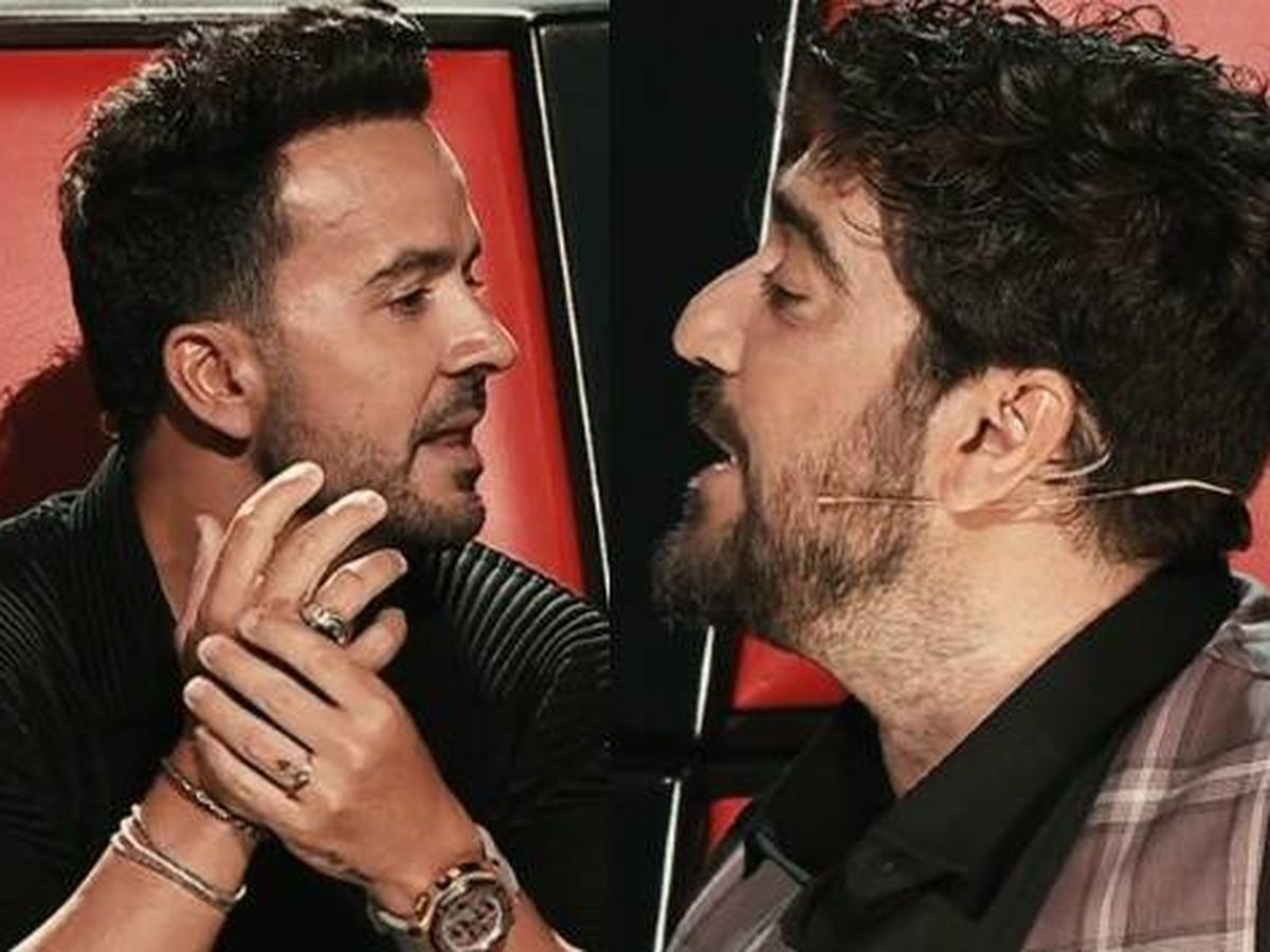 Foto: Los cantantes Antonio Orozco y Luis Fonsi en 'La Voz'. (Atresmedia)