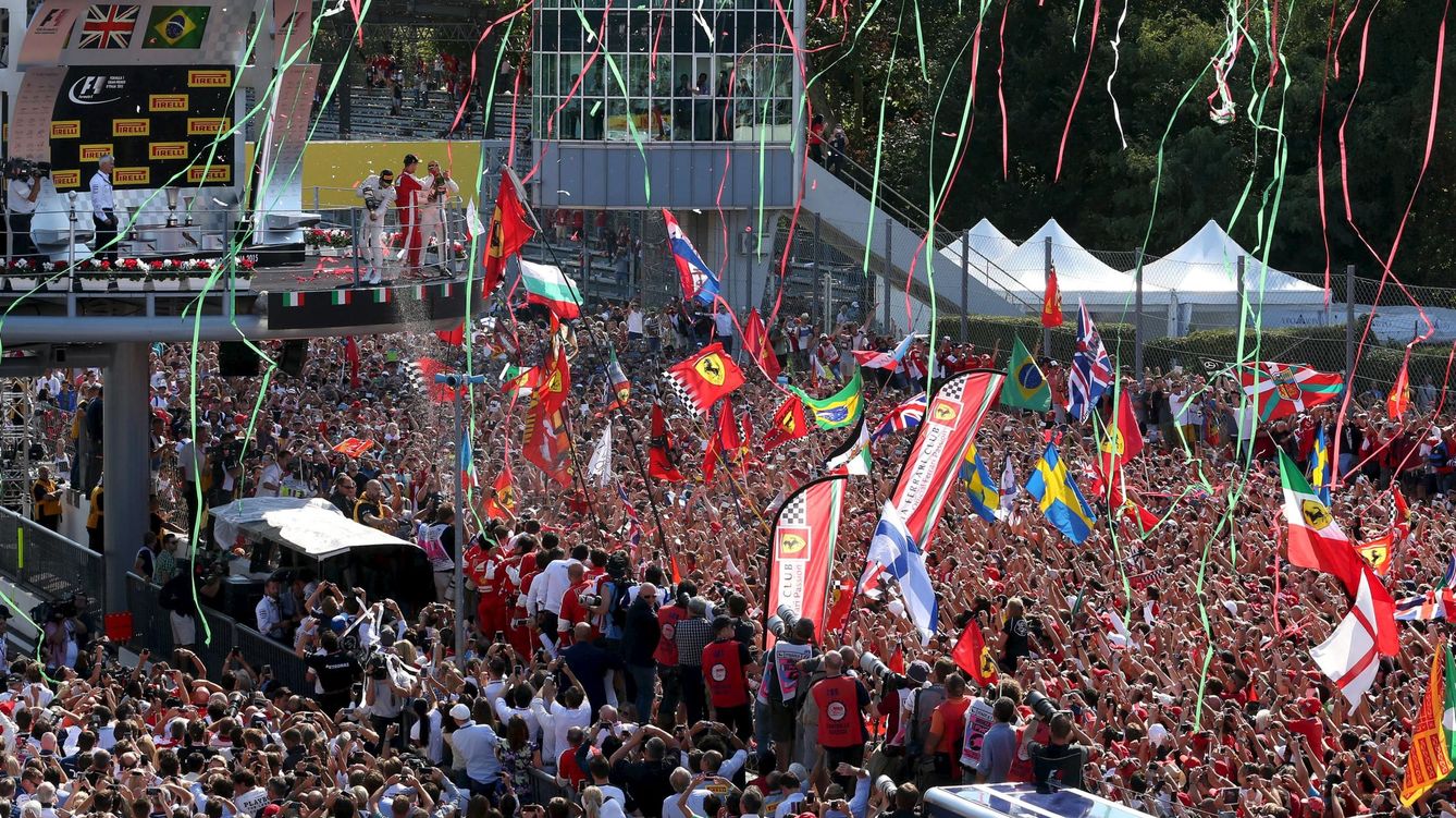Foto: Imagen correspondiente a la celebración del podio del Gran Premio de Italia (Action Images)